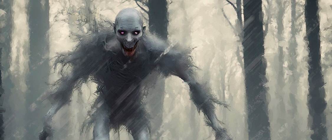 A giant gaunt beast known as the wendigo.