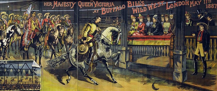 The Great Showman and the Queen of England meet eye to eye.