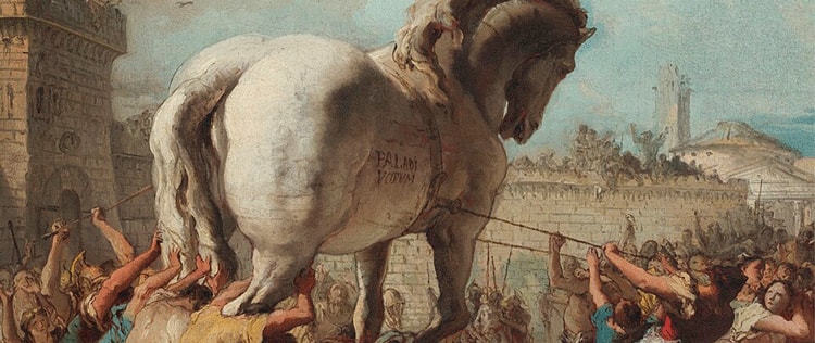 The Procession of the Trojan Horse in Troy by Giovanni Domenico Tiepolo.