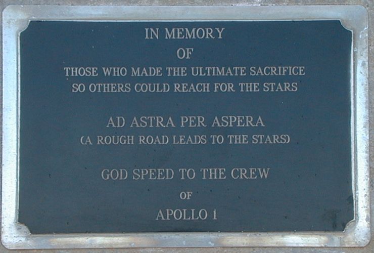 Apollo 1 disaster Moonshot plaque