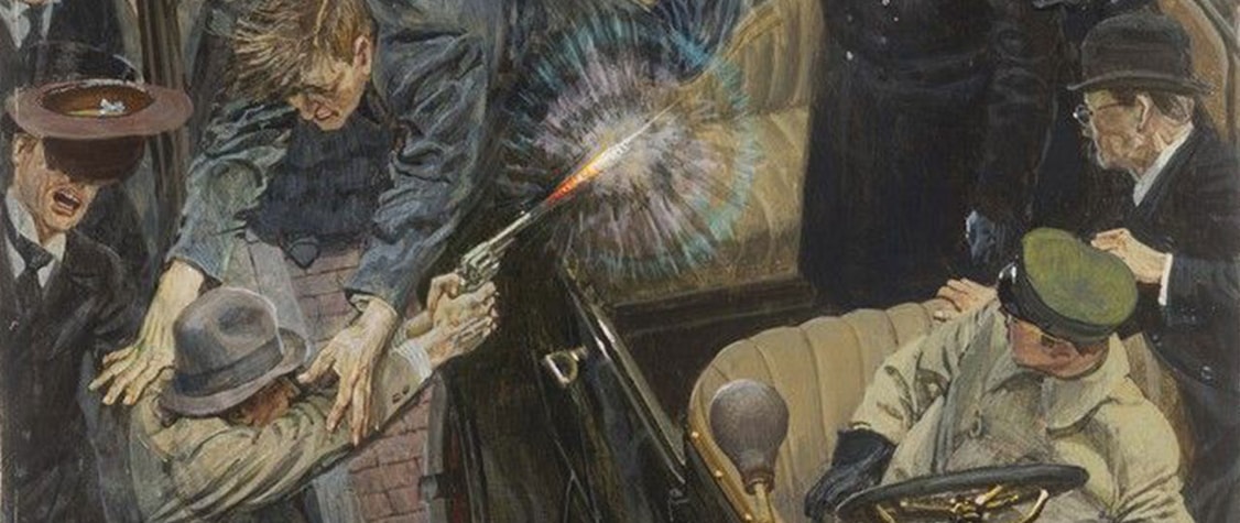Painting of Roosevelt Attempted Assassination 