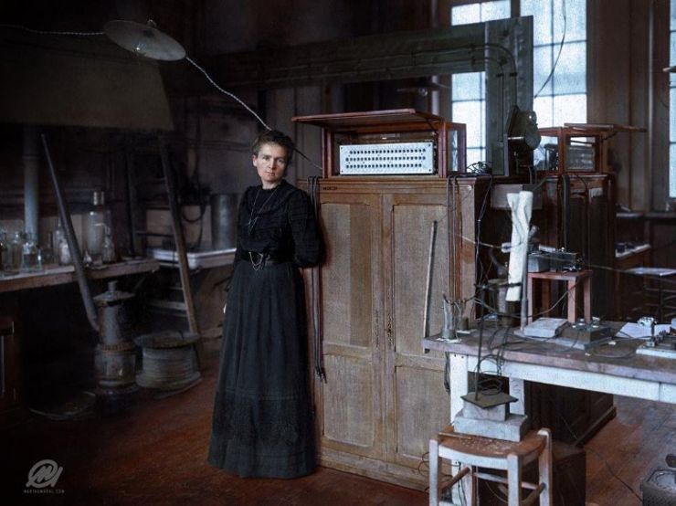 marie curie colorized