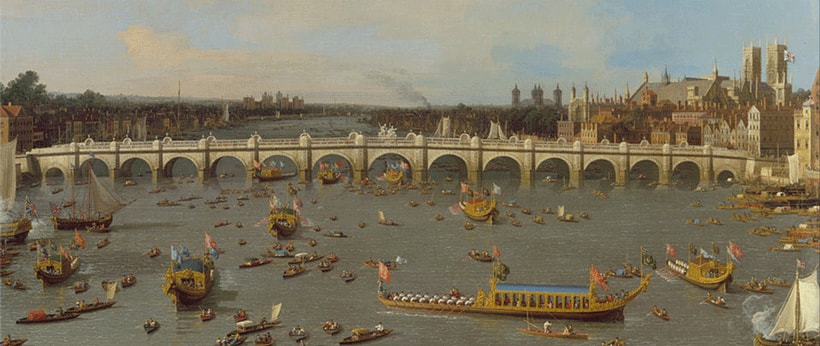 The first Westminster Bridge as painted by Canaletto in 1746.