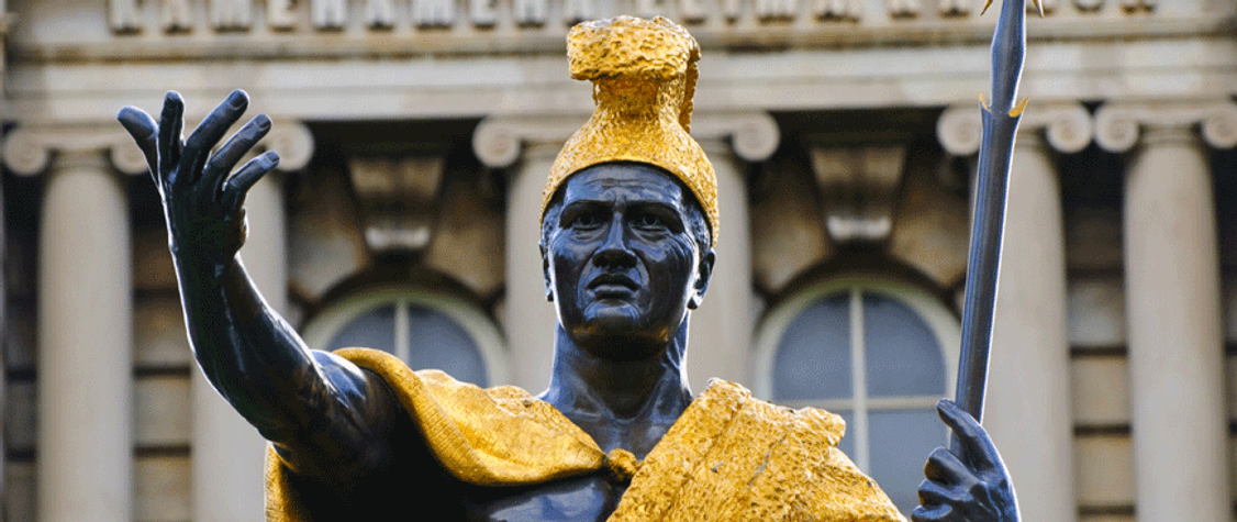 Photo of King Kamehameha statue in Honolulu, Hawaii.