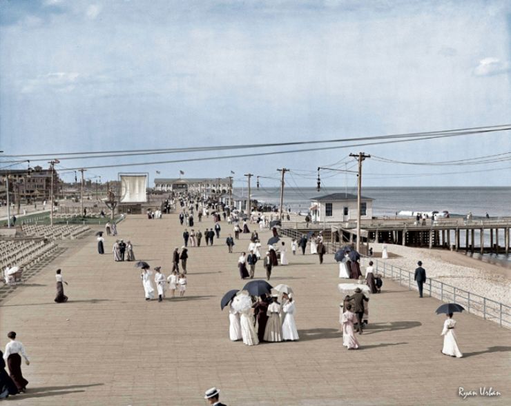 ashbury park boardwalk colorized