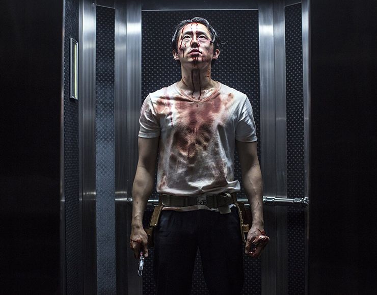 mayhem horror movie steven yeun samara weaving