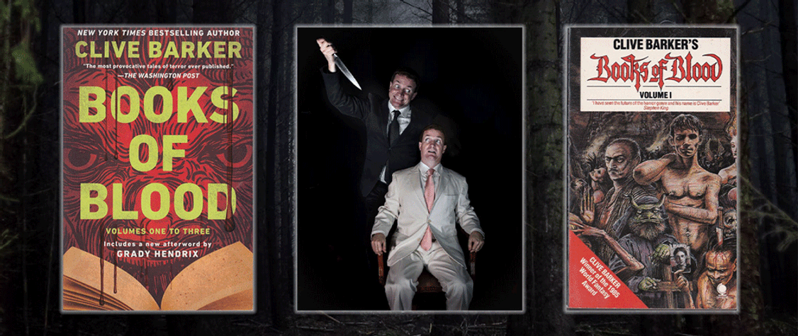 "Books of Blood" Covers and an image of Grady Hendrix