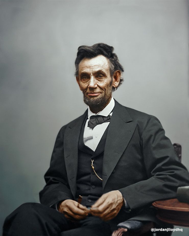 abraham lincoln colorized photo
