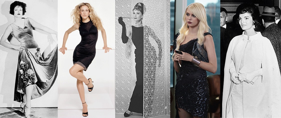 Photos of fashion icons in American history.