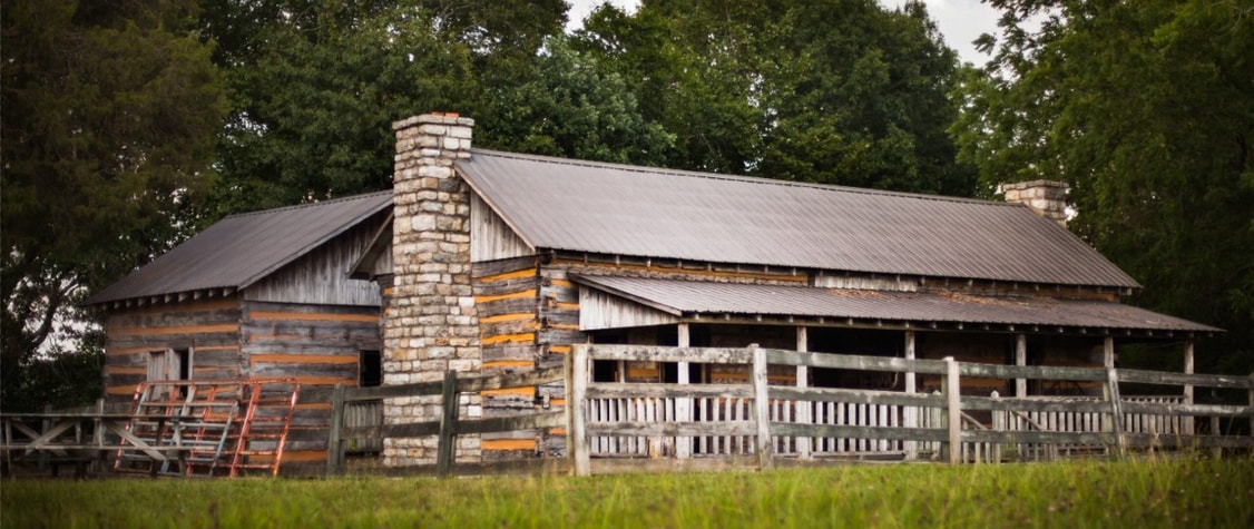 A replica of the Bell family cabin