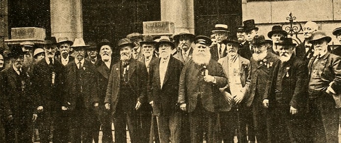 Portrait of members of the London Branch Civil War Veterans.