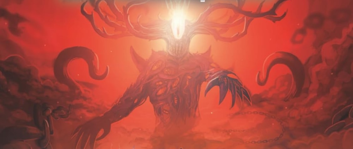 A monster in a red cloud