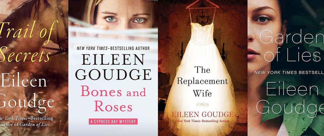 this collage of eileen goudge books includes bones and roses