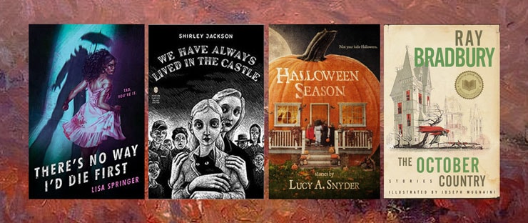 Four Book covers over Autumn Color Painting
