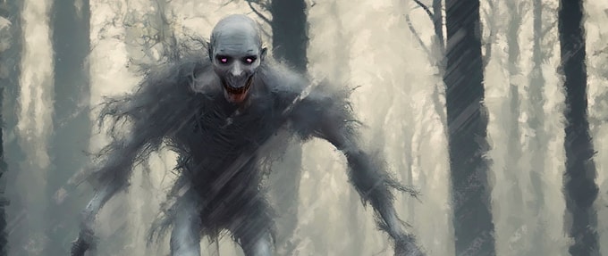 what-is-a-wendigo_feature A giant gaunt beast known as the wendigo.