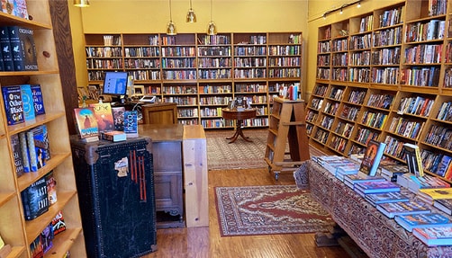 Interior of Borderlands Books. 