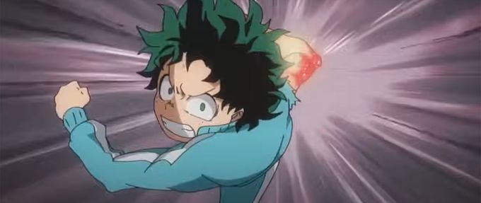 my-hero-academia boy in a track suit prepares to punch
