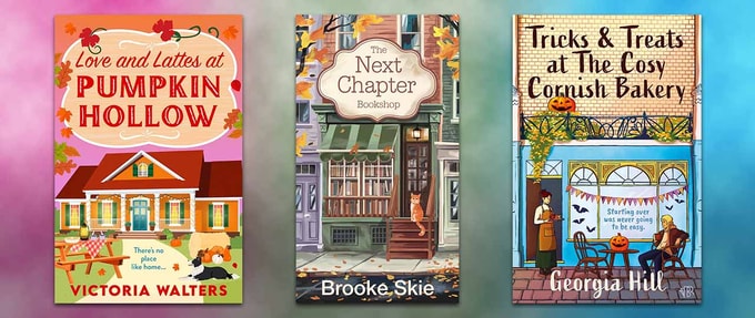 collage of comfort fall reads