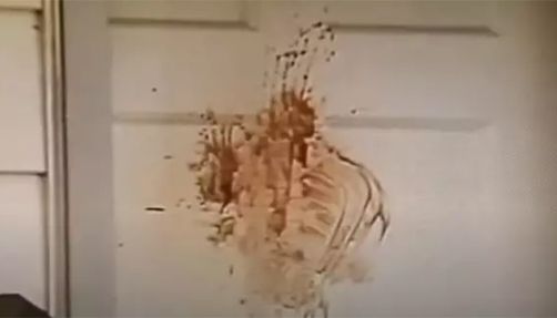 Blood on the neighbor's door