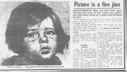 Newspaper article about The Crying Boy