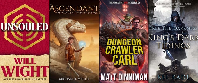 collage of power fantasy books