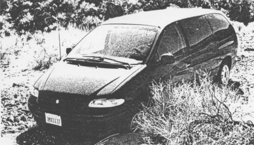 The stuck van left abandoned by German tourists in Death Valley.