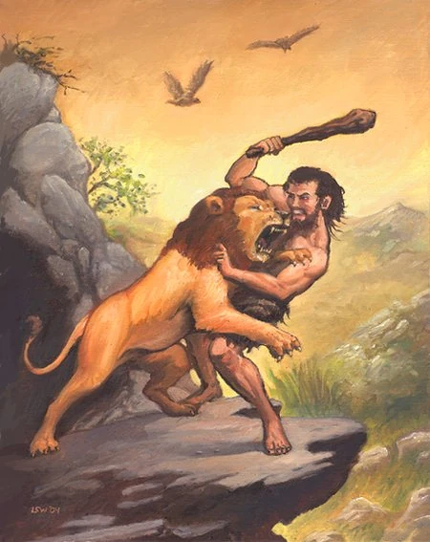 creepy-mythical-creatures-for-leo-season_neman_lion Image of Neman Lion attacking Lion