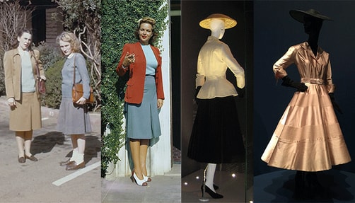 Images of dresses in the 1940s