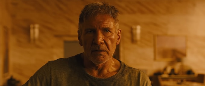 screenshot of Harrison Ford in Blade Runner: 2049