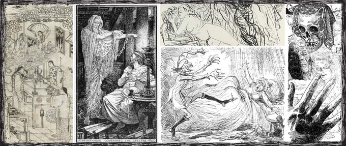 collage of different ghost illustrations