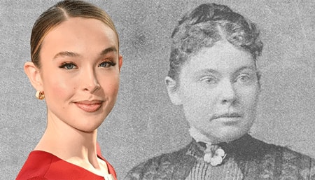 Photo of Ella Beatty next to photo of Lizzie Borden.