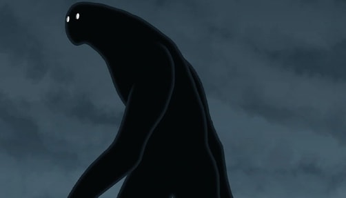 Creepy Mythical Creatures for Cancer Season Umibōzu Character in front of dark blue clouds