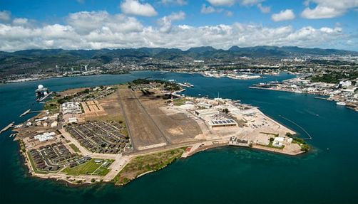 Ford Island in Pearl Harbor, Oahu, Hawaii