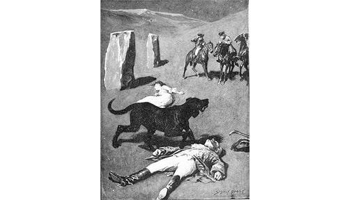 Page scan of The Hound of the Baskervilles by Arthur Conan Doyle. 