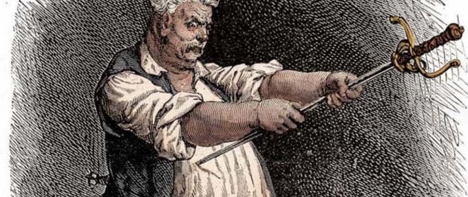 french-folk-hero-francois-vatel_feature A painting of french folk hero and chef Francois Vatel falling on his own sword