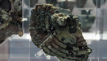 Photo of the Antikythera Mechanism.