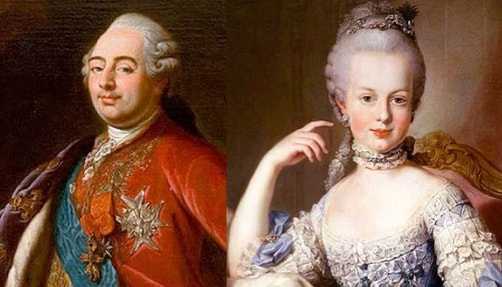 Side by side portraits of King Louis XVI and Marie Antoinette