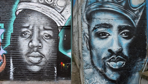 Street art of Biggie and Tupac. 