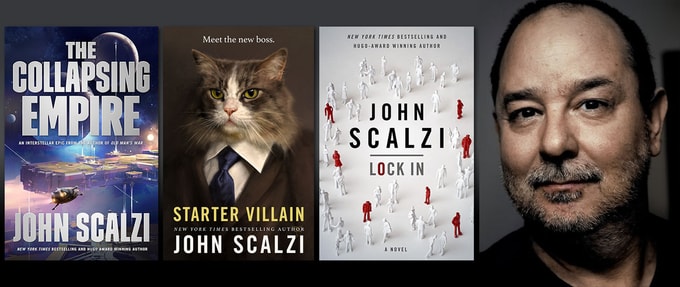 collage of books by john scalzi