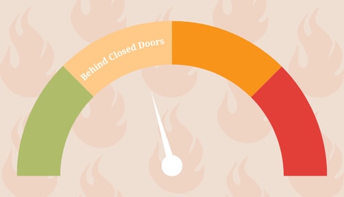 Spicy meter pointing at "behind closed doors."