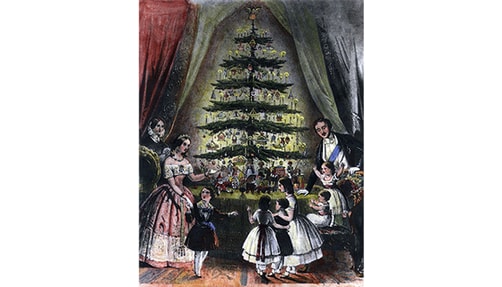 An engraving published in the 1840s of Queen Victoria and Prince Albert.