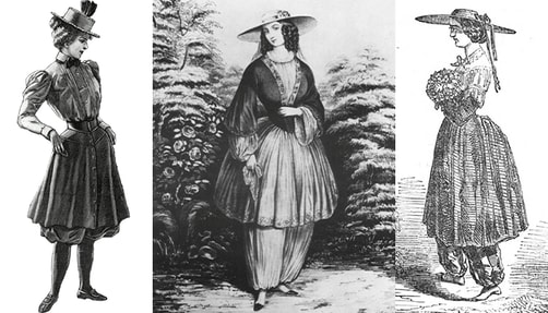 Images of 1800s dresses.