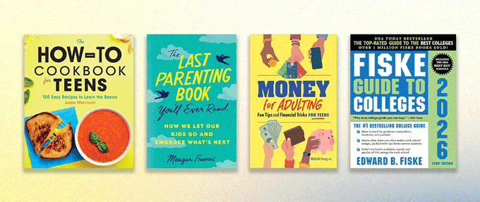 Covers of college prep books.
