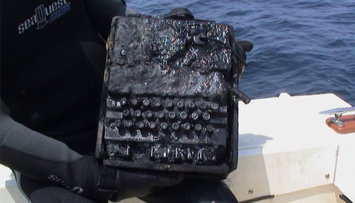  An Enigma that was recovered from a submarine off the East coast of the United States in 2001.