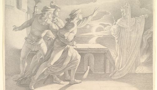 Depiction of Hamlet's father's ghost