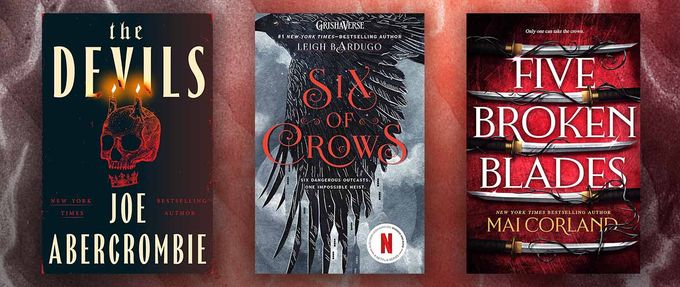 collage of fantasy titles like five broken blades