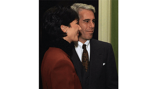 Photo of Jeffrey Epstein and Ghislaine Maxwell