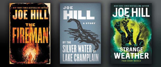 this collage of joe hill books includes the fireman
