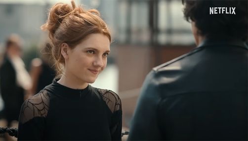 geek-girl-screenshot a girl looks at a boy in the screenshot of the 'geek girl' trailer