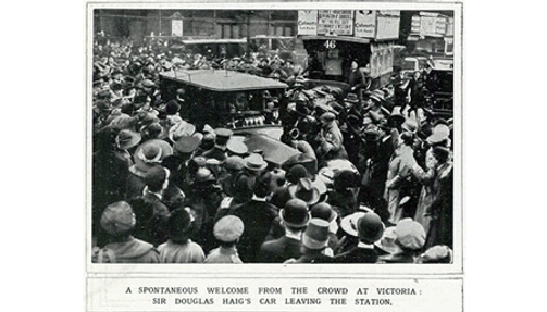 Photo of Douglas Haig returning to London in 1919.